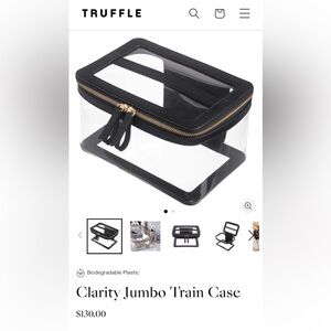NWT! TRUFFLE Company Clarity Jumbo Train Case Black